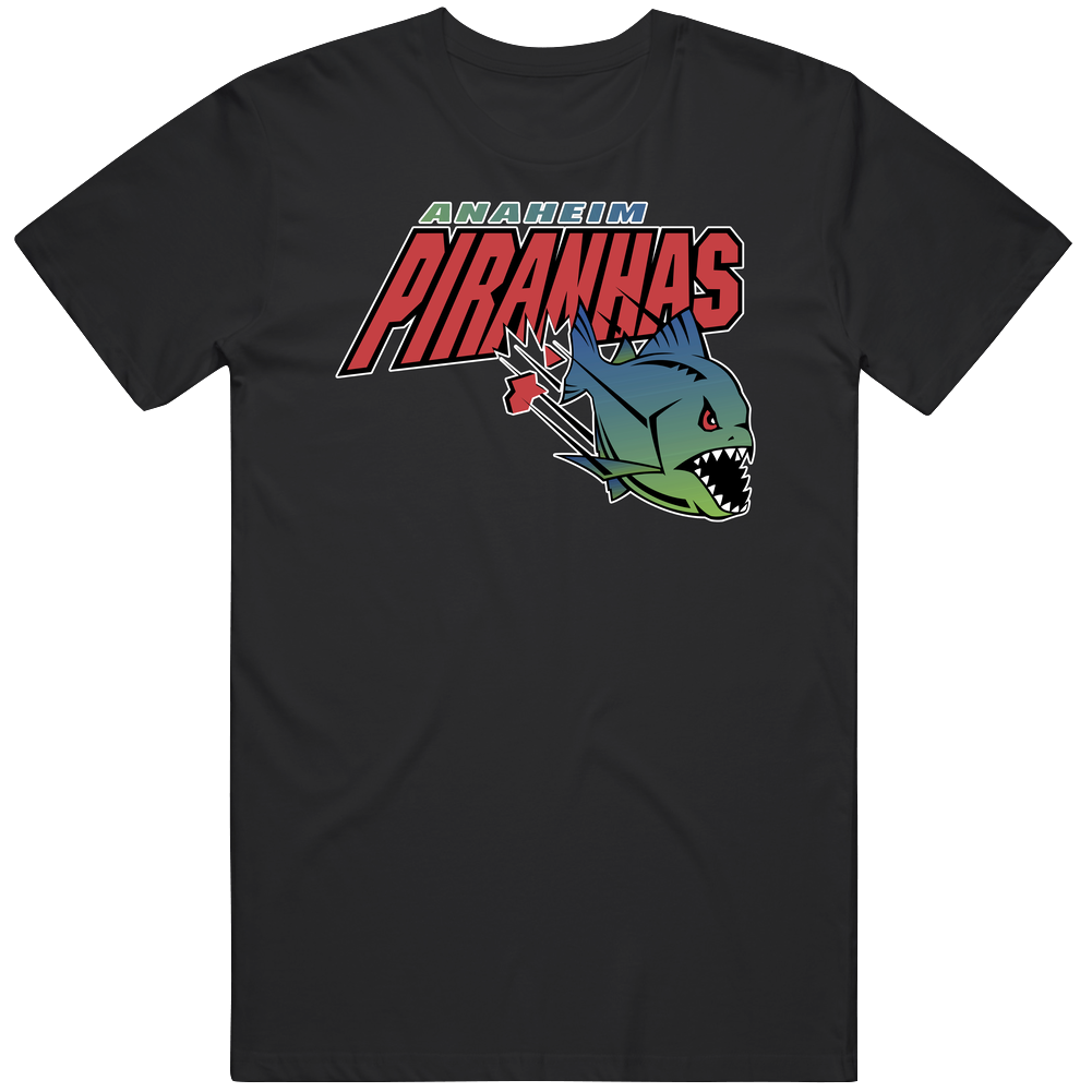 Anaheim Piranhas Arena Football League Team Fan Logo Unisex Black T Shirt