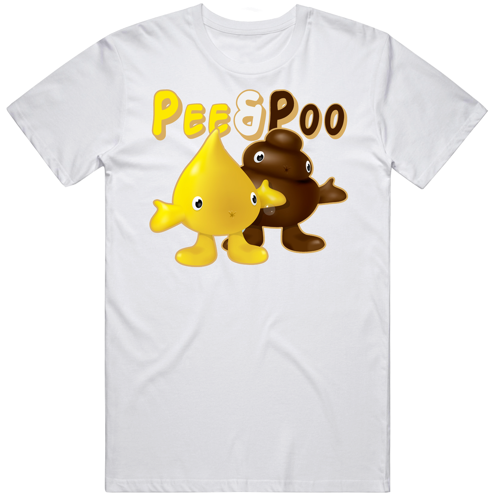 Pee And Poo Funny Kids Cartoon Joke Silly Unisex White T Shirt Pee And Poo Funny Kids Cartoon Joke Silly Unisex White T Shirt