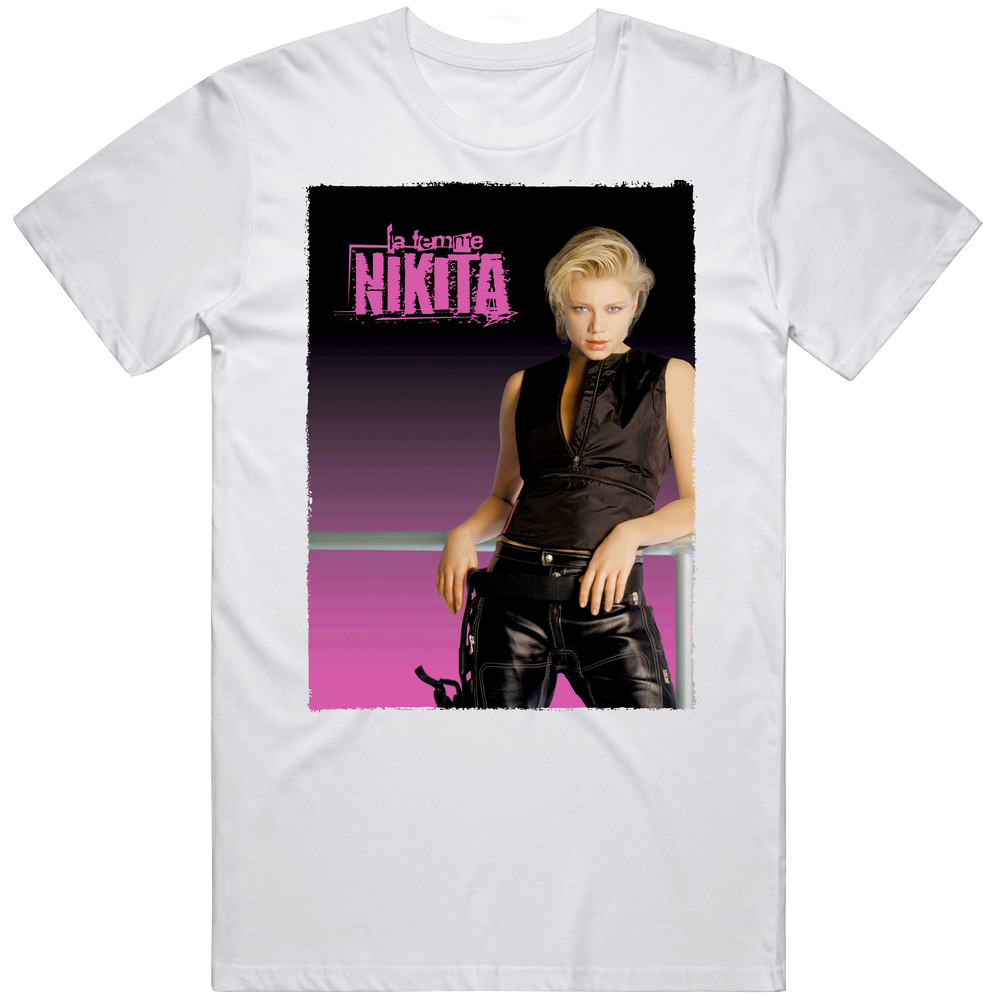 La Femme Nikita 90s Action Tv Show Unisex White T Shirt La Femme Nikita 90s Action Tv Show Unisex White T Shirt