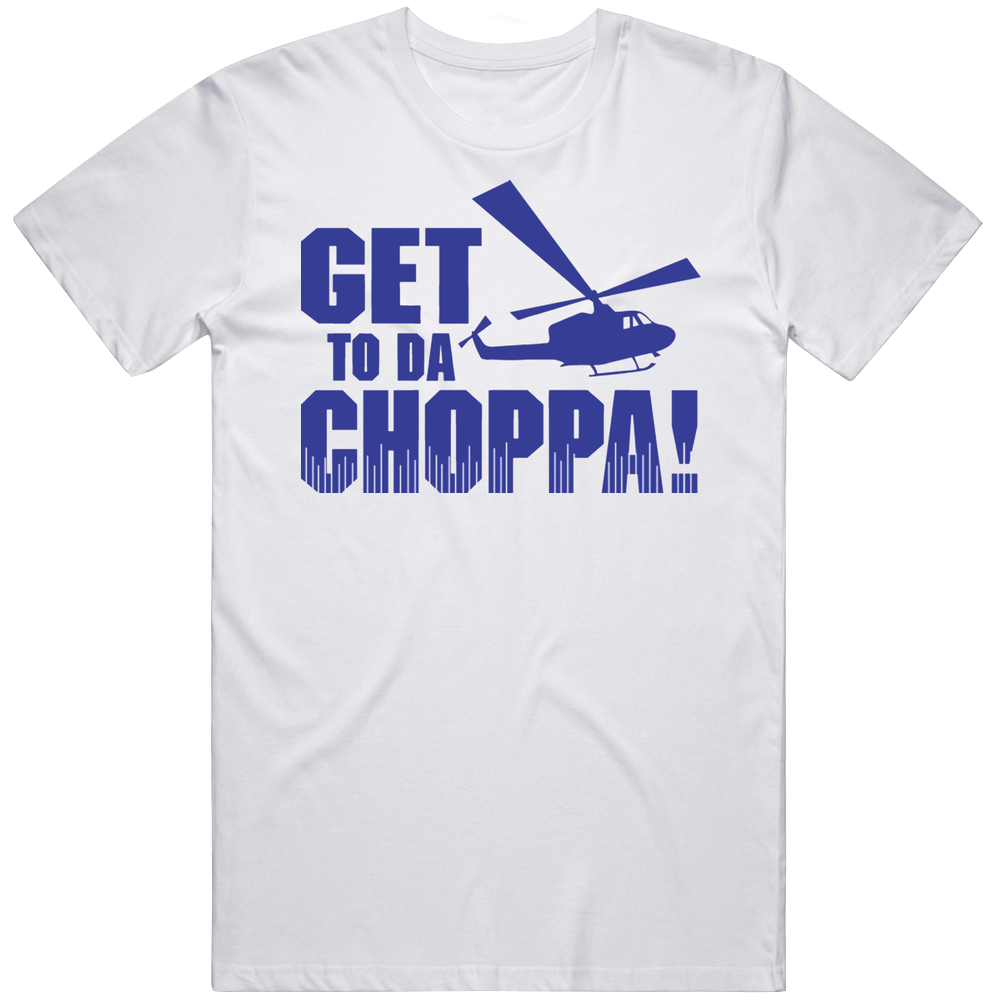 Get To The Choppa Funny Retro 80s Unisex White T Shirt Get To The Choppa Funny Retro 80s Unisex White T Shirt