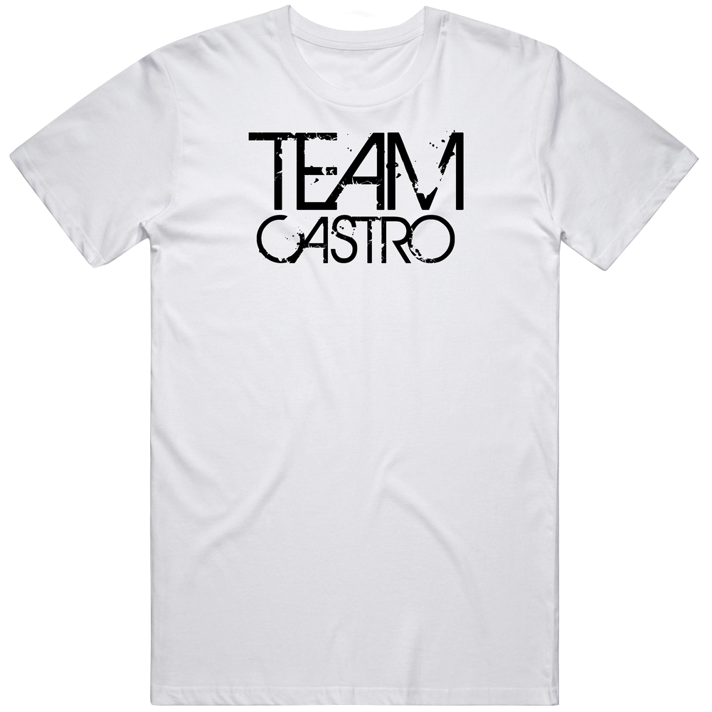 Team Sports Last First Name Castro Unisex White T Shirt