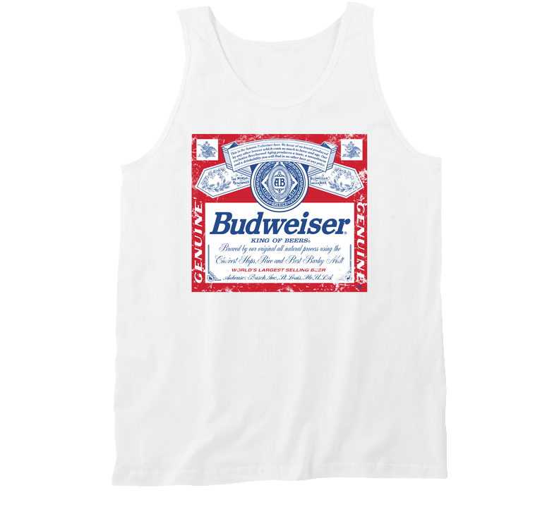 Budweiser American Beer Logo Retro Label Drinking Vintage Tanktop