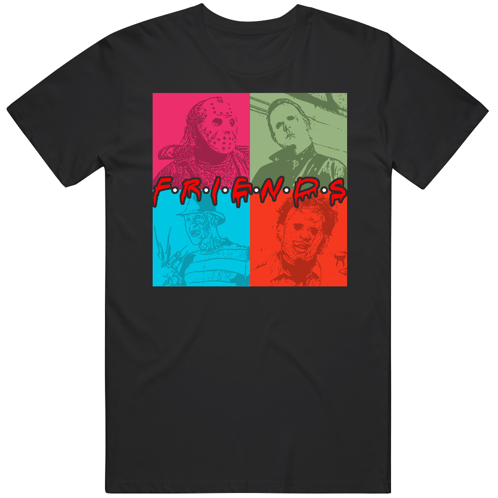 Friends Michael Jason Freddy Leatherface Pop Art Scary Halloween Vintage T Shirt Friends Michael Jason Freddy Leatherface Pop Art Scary Halloween Vintage T Shirt