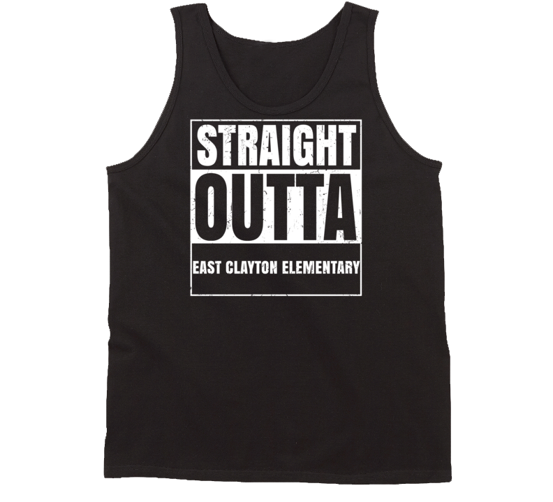Straight Outta East Clayton Elementary Funny Compton Parody Tanktop Straight Outta East Clayton Elementary Funny Compton Parody Tanktop