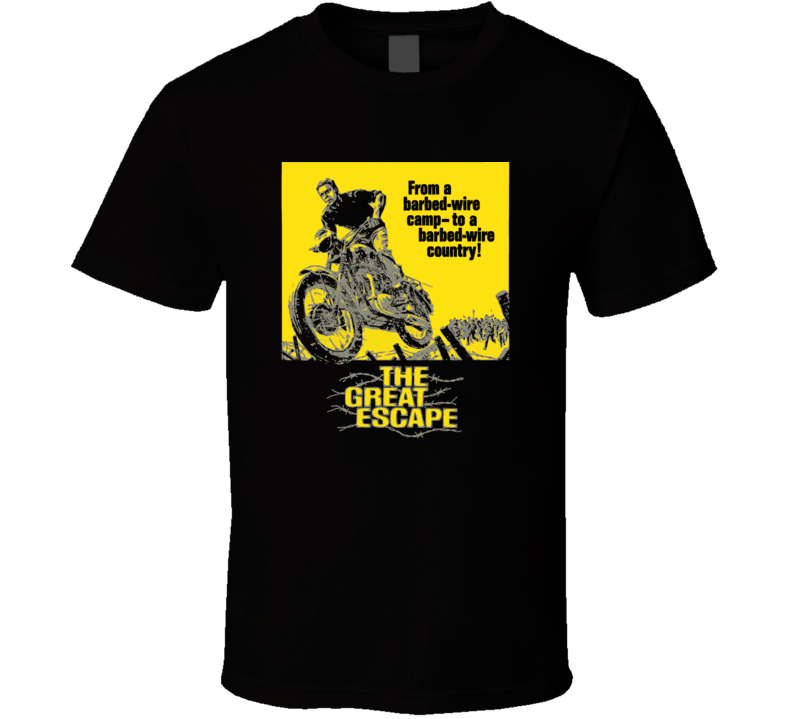 The Great Escape Steve McQueen Movie Classic Fan T Shirt The Great Escape Steve McQueen Movie Classic Fan T Shirt