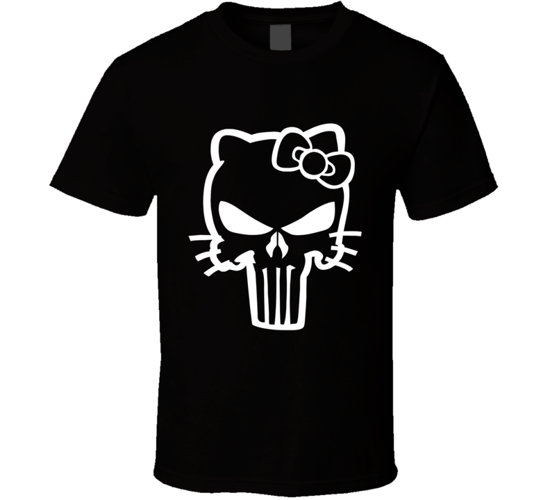 Hello kitty punisher skull parody T Shirt Hello kitty punisher skull parody T Shirt