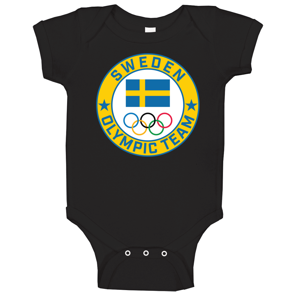 Sweden Winter Olympic Team Pyeongchang 2018 Round Logo Baby One Piece