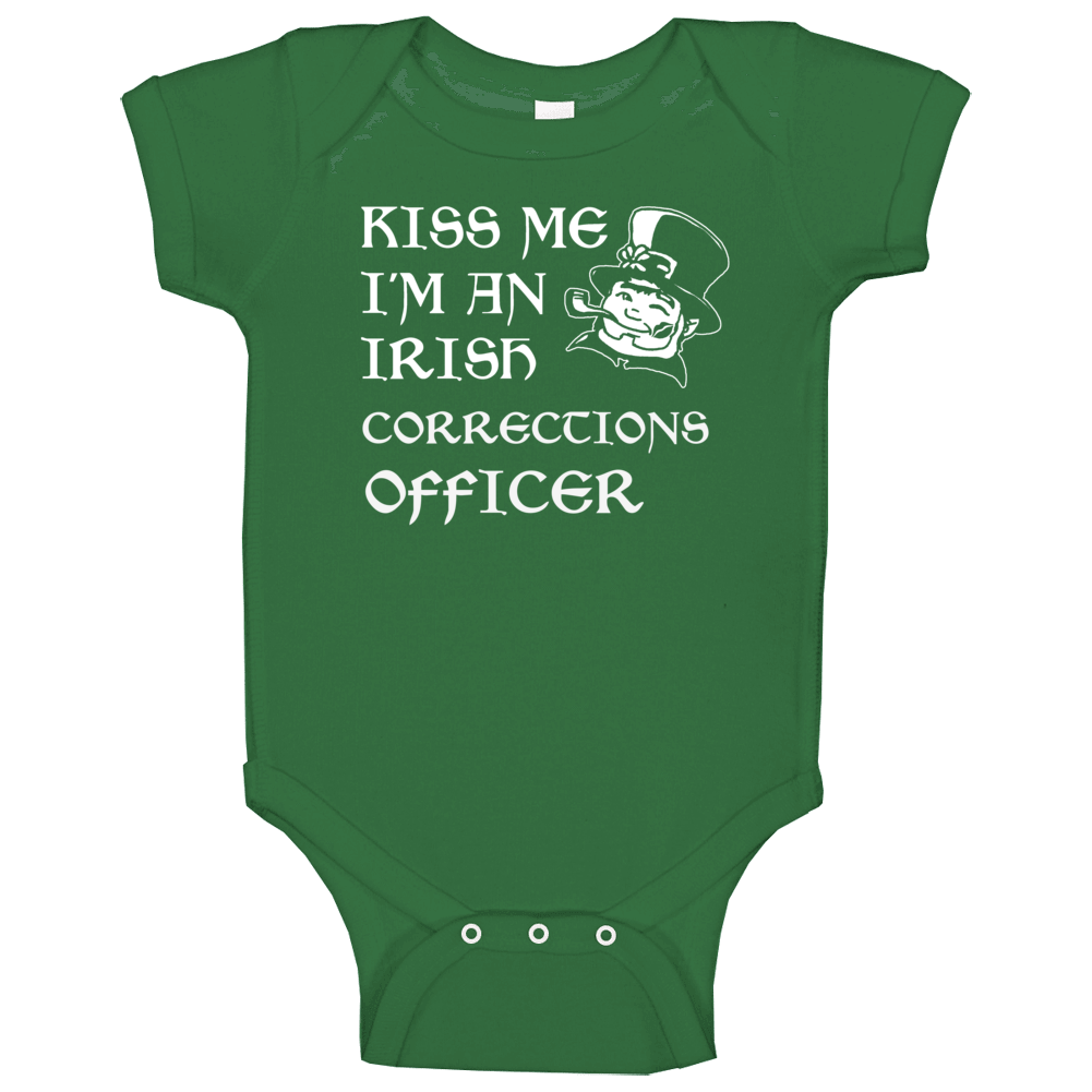 Kiss Me I M An Irish Corrections Officer St Patricks Day Baby One Piec Kiss Me I M An Irish Corrections Officer St Patricks Day Baby One Piec