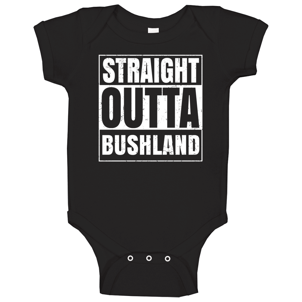 Straight Outta Bushland Texas City Compton Parody Grunge Baby One Piec Straight Outta Bushland Texas City Compton Parody Grunge Baby One Piec