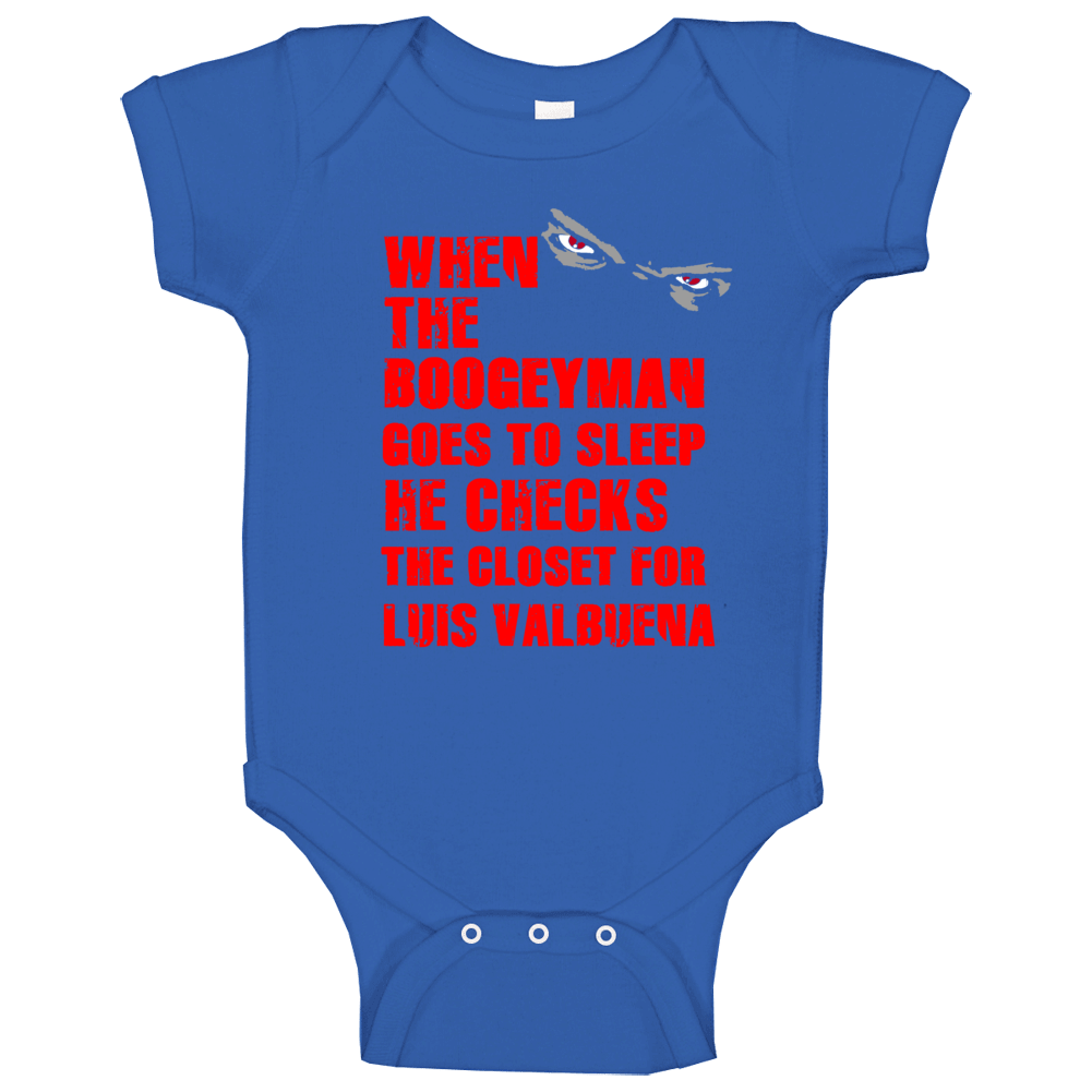 Luis Valbuena Boogeyman Chicago Baseball Sports Baby One Piece Luis Valbuena Boogeyman Chicago Baseball Sports Baby One Piece