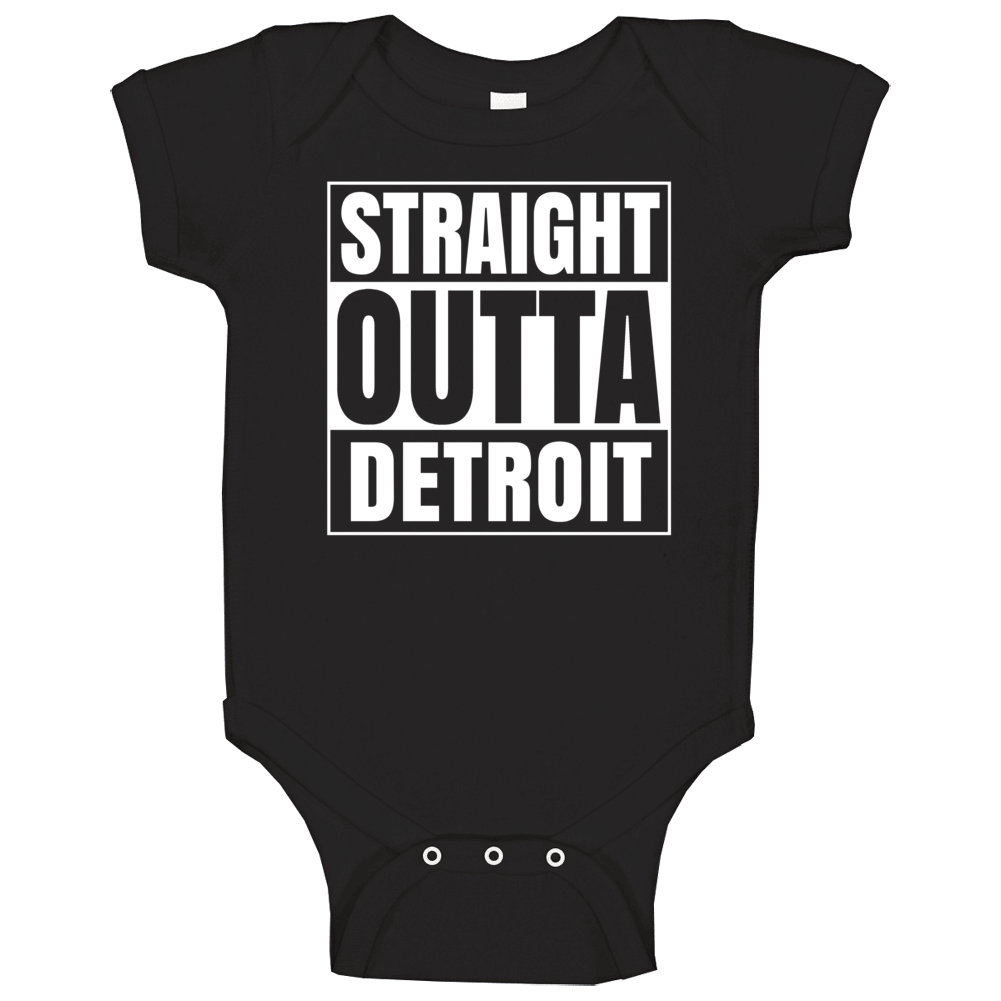 Straight Outta Detroit Maine City Parody Baby One Piece Straight Outta Detroit Maine City Parody Baby One Piece