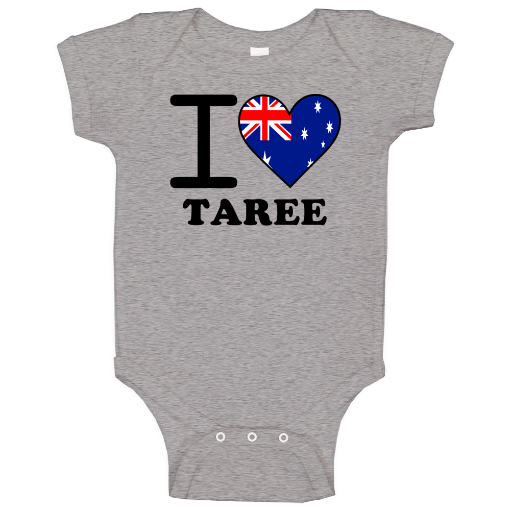 I Love Taree Australia Heart Flag Cool Baby One Piece