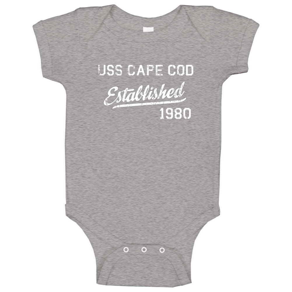 Uss Cape Cod Established 1980 Us Navy Grunge Baby One Piece