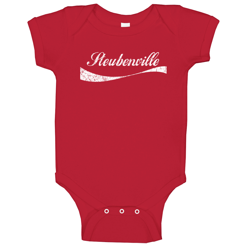 Steubenville Ohio Cola Parody City Cool Worn Look Baby One Piece Steubenville Ohio Cola Parody City Cool Worn Look Baby One Piece