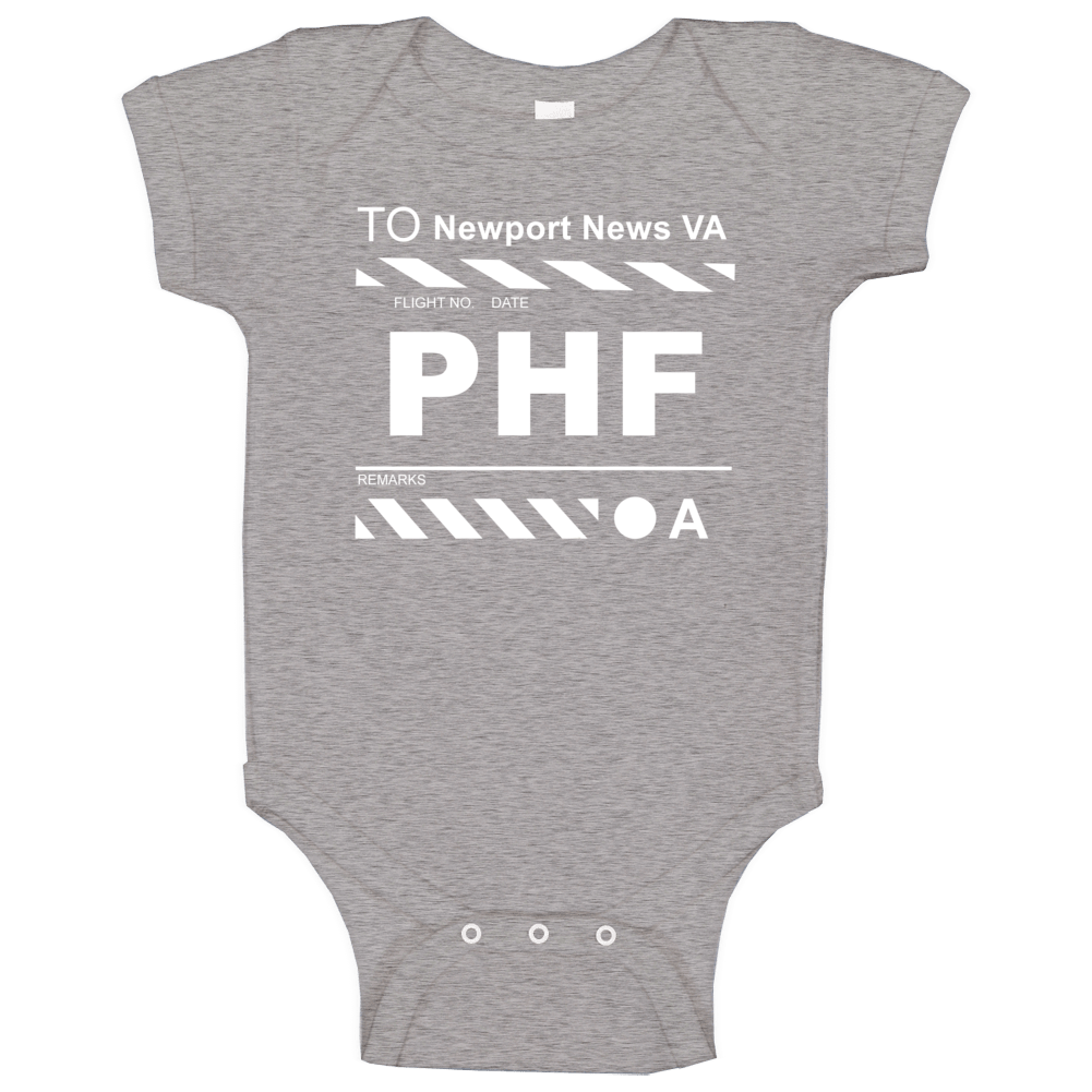 Flight To Newport News Va Phf Airport Ticket Baby One Piece