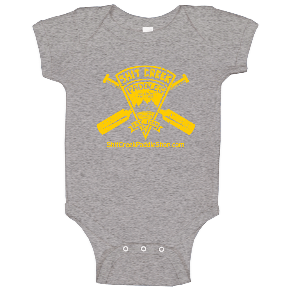 Distressed Shit Creek Paddles Baby One Piece