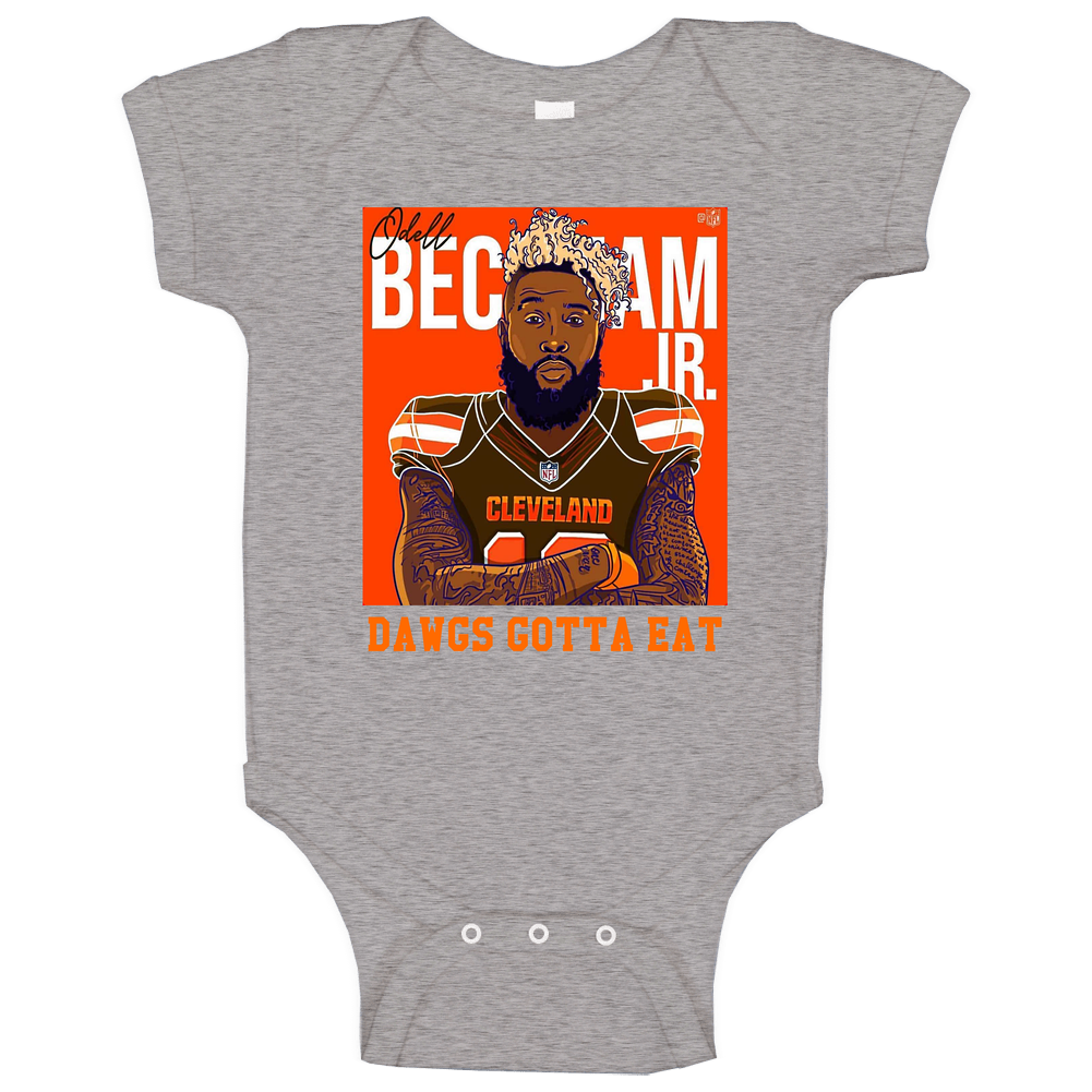 Odell Beckham Cleveland Browns Player Dawgs Gotta To Eat Football Baby One Piece