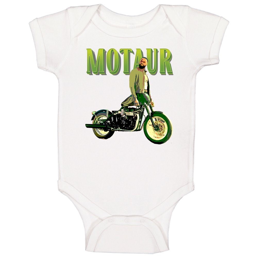 Motaur Half Man Half Motorcycle Progressive Mascot Baby One Piece