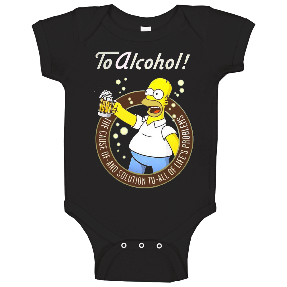 Homer Simpson Alcohol Funny Baby One Piece