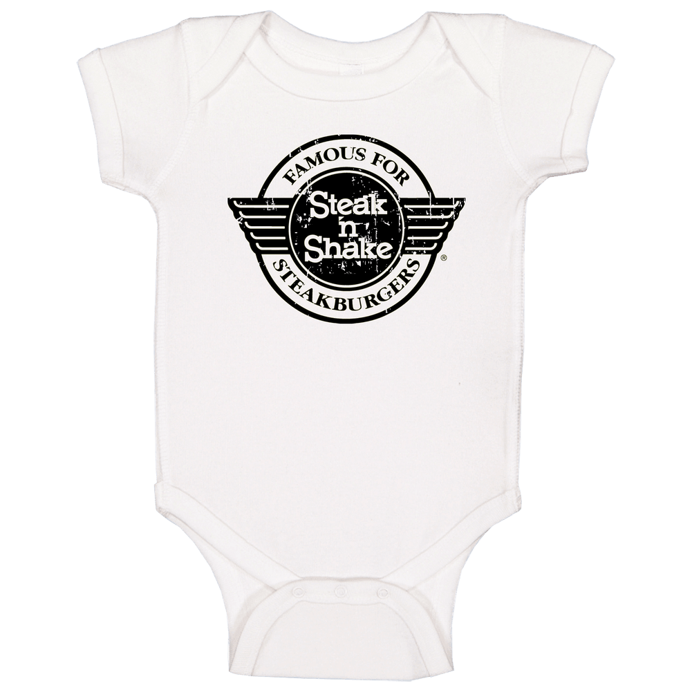 Steak N Shake Fast Food Restaurant Distressed Look Baby One Piece