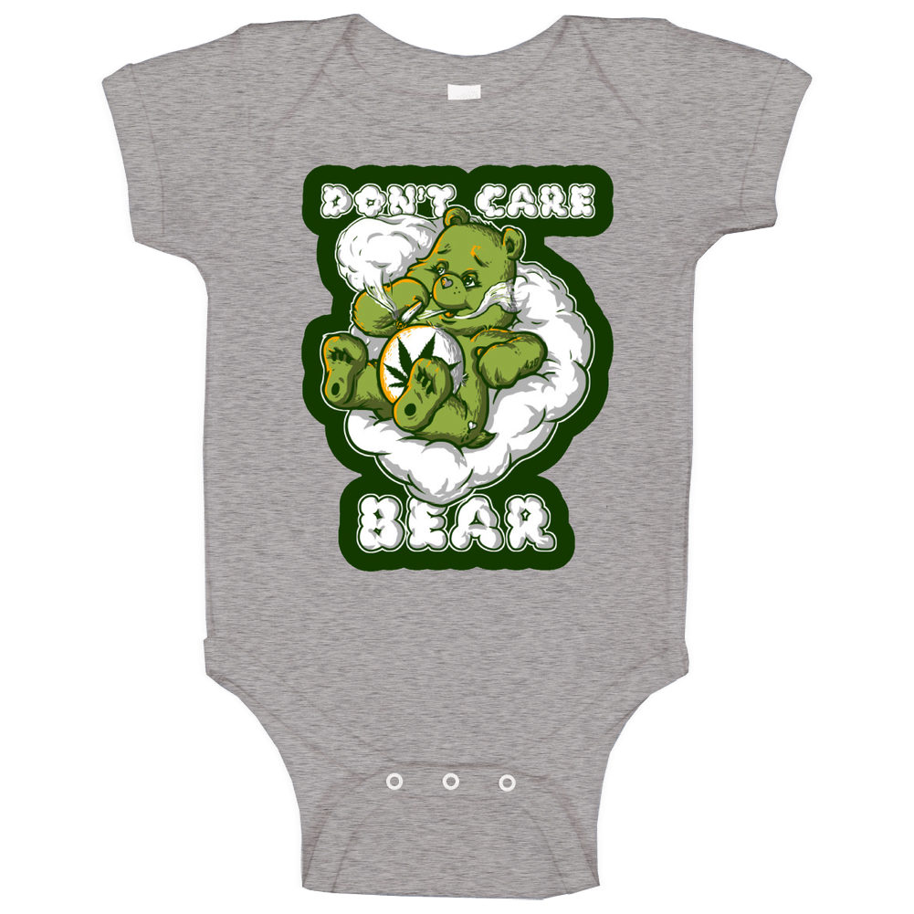 Don't Care Bear Funny Weed Smoking Baby One Piece