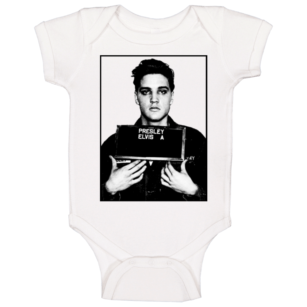 Elvis Famous Mugshot Legendary Icon Presley Fan Baby One Piece