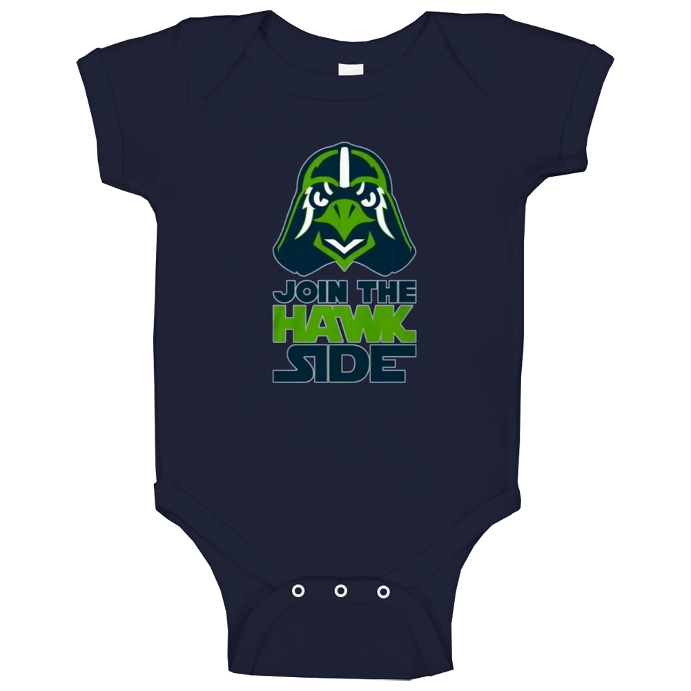 Join The Hawk Side Star Wars Parody Seattle Seahawks Best Nfl Ultimate Seahawks Fan Baby One Piece