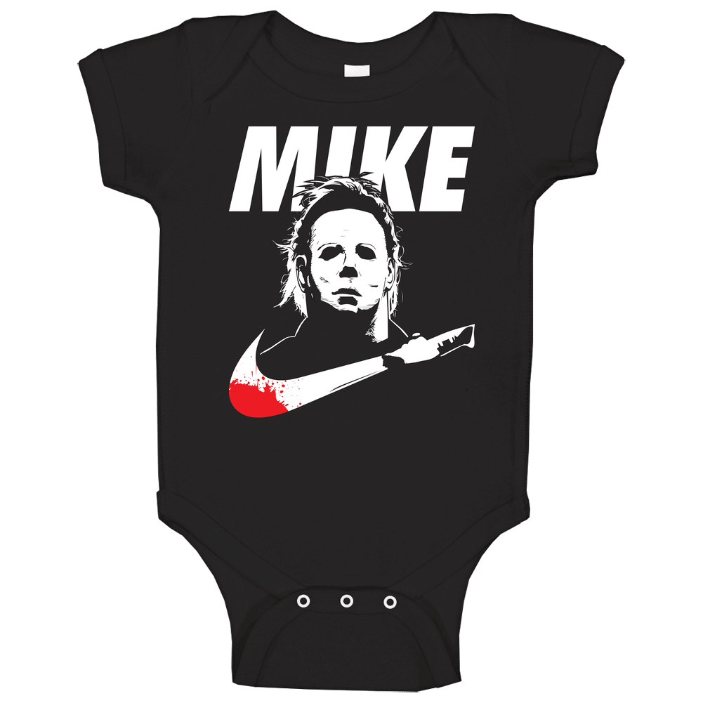 Michael Myers Mike Nike Halloween Parody Baby One Piece Michael Myers Mike Nike Halloween Parody Baby One Piece