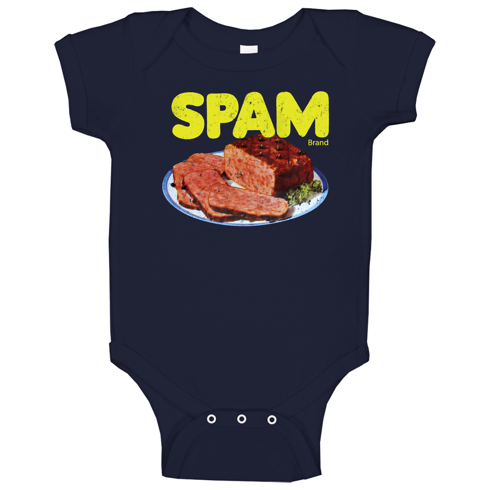 Spam Vintage Label Poster Worn Look Baby One Piece