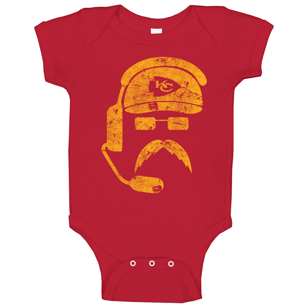 Andy Reid Kansas City Football Fan Distressed Baby One Piece