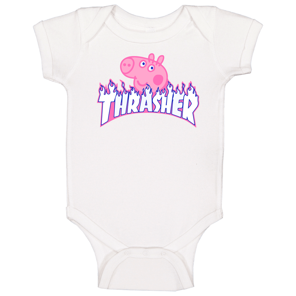 Thrasher Peppa Pig Mashup Parody Baby One Piece Thrasher Peppa Pig Mashup Parody Baby One Piece
