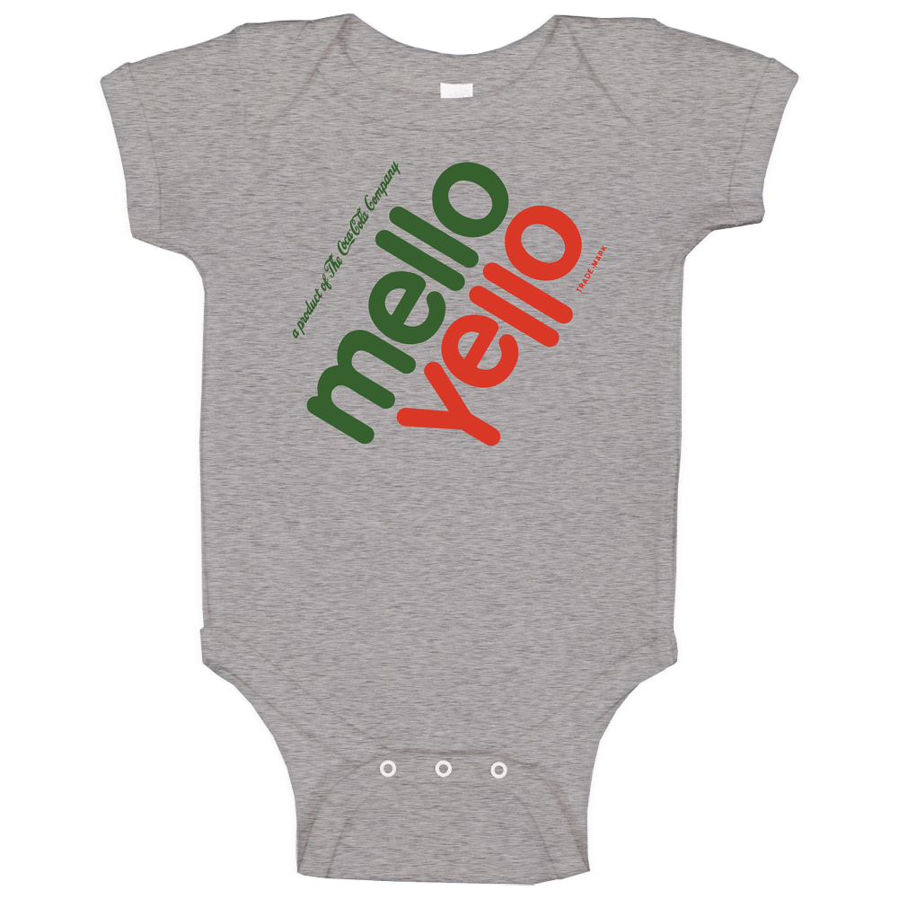 Mello Yello Soft Drink Pop Soda Food Foodie Logo Baby One Piece