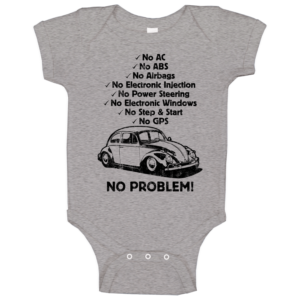 1965 Volkswagen Beetle No Problem Vintage Car Baby One Piece