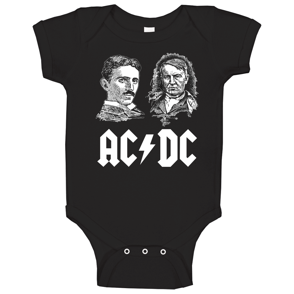 AC DC block BLACK Baby One Piece AC DC block BLACK Baby One Piece