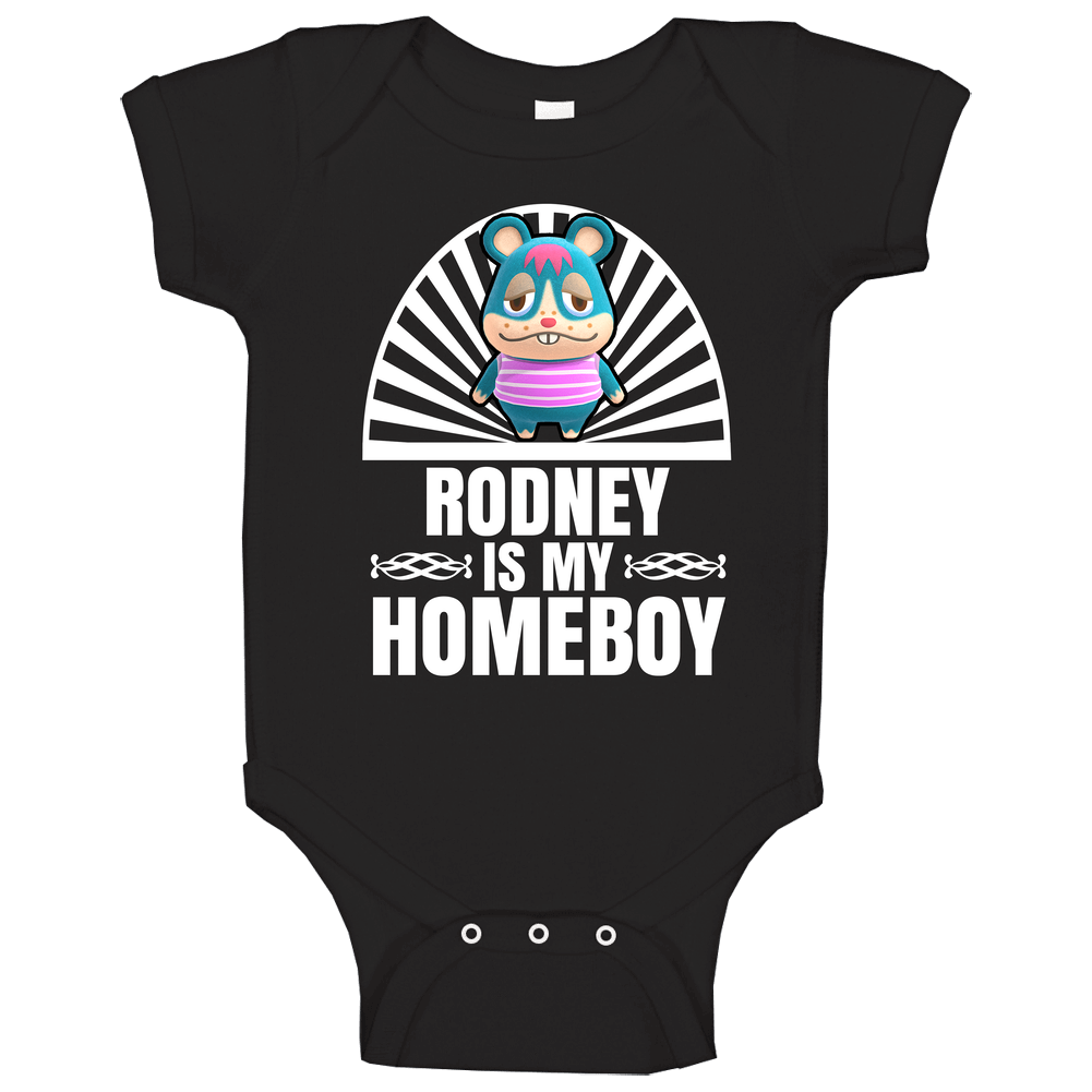 Rodney Is My Homeboy Animal Crossing New Horizons Character Video Game Fan Onesie Baby One Piece Rodney Is My Homeboy Animal Crossing New Horizons Character Video Game Fan Onesie Baby One Piece
