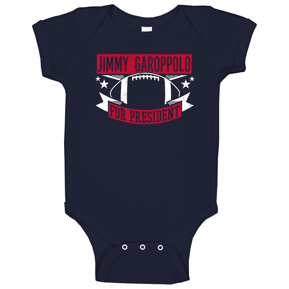 Jimmy Garoppolo For President New England Football Player Funny Political Satire Sports Fan Onesie Baby One Piece