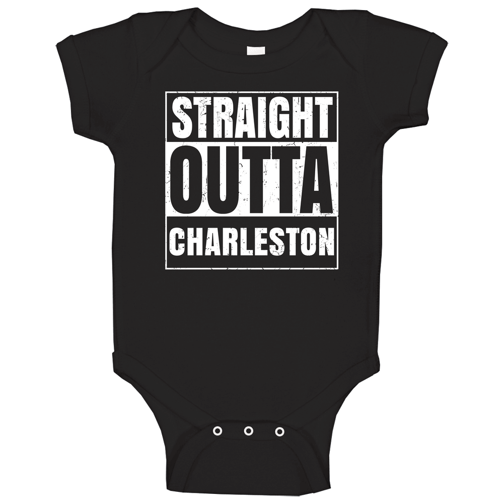 Straight Outta Charleston South Carolina City Compton Parody Grunge Onesie Baby One Piece