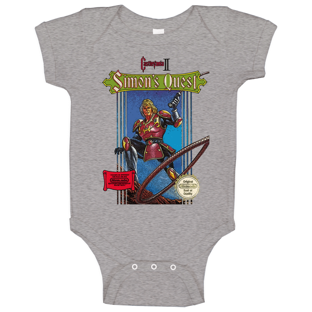 Castlevania Ii Nes Classic Game  - Grey Onesie Baby One Piece