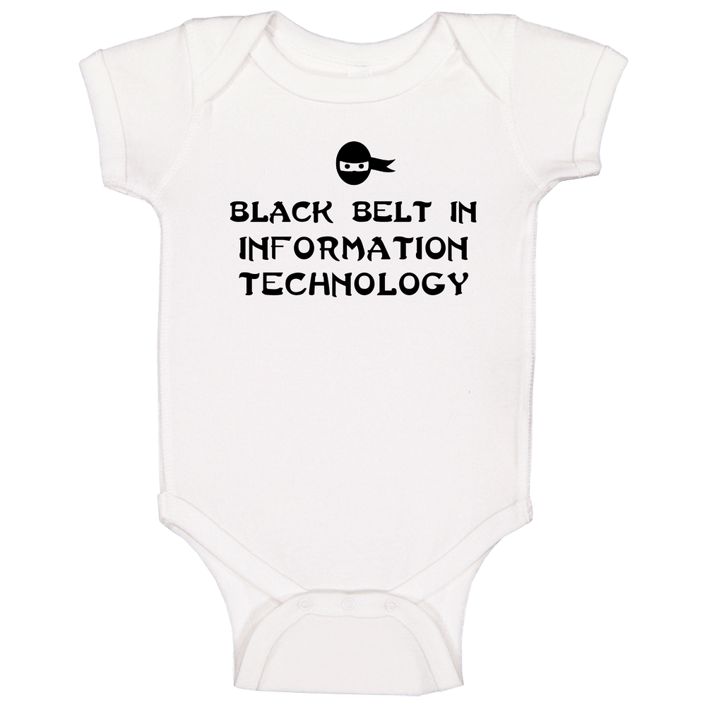 Black Belt In Information Technology School Subject Onesie Baby One Piece