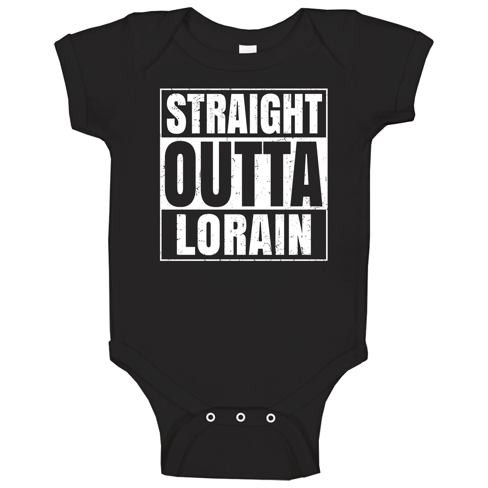 Straight Outta Lorain Ohio City Compton Parody Grunge Onesie Baby One Piece