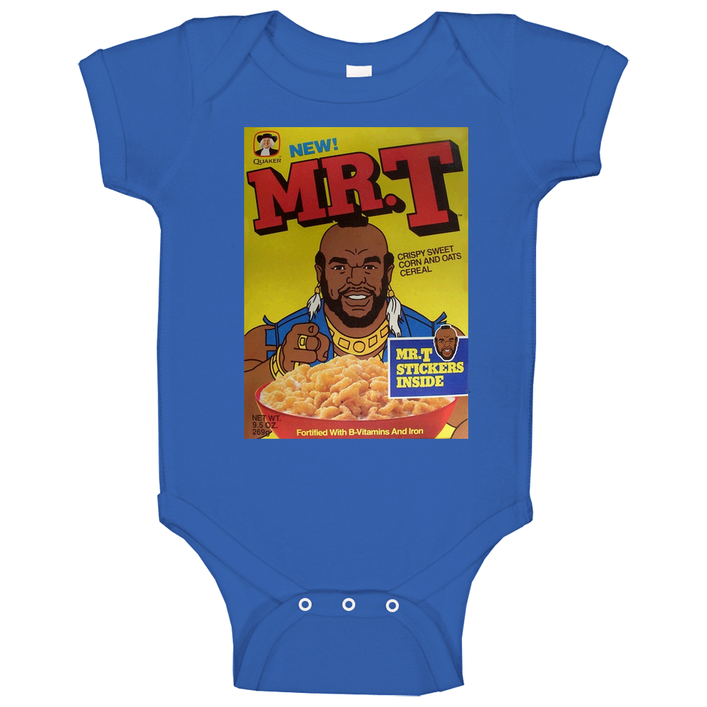 Mr T Retro 80s Cereal Baby One Piece Mr T Retro 80s Cereal Baby One Piece