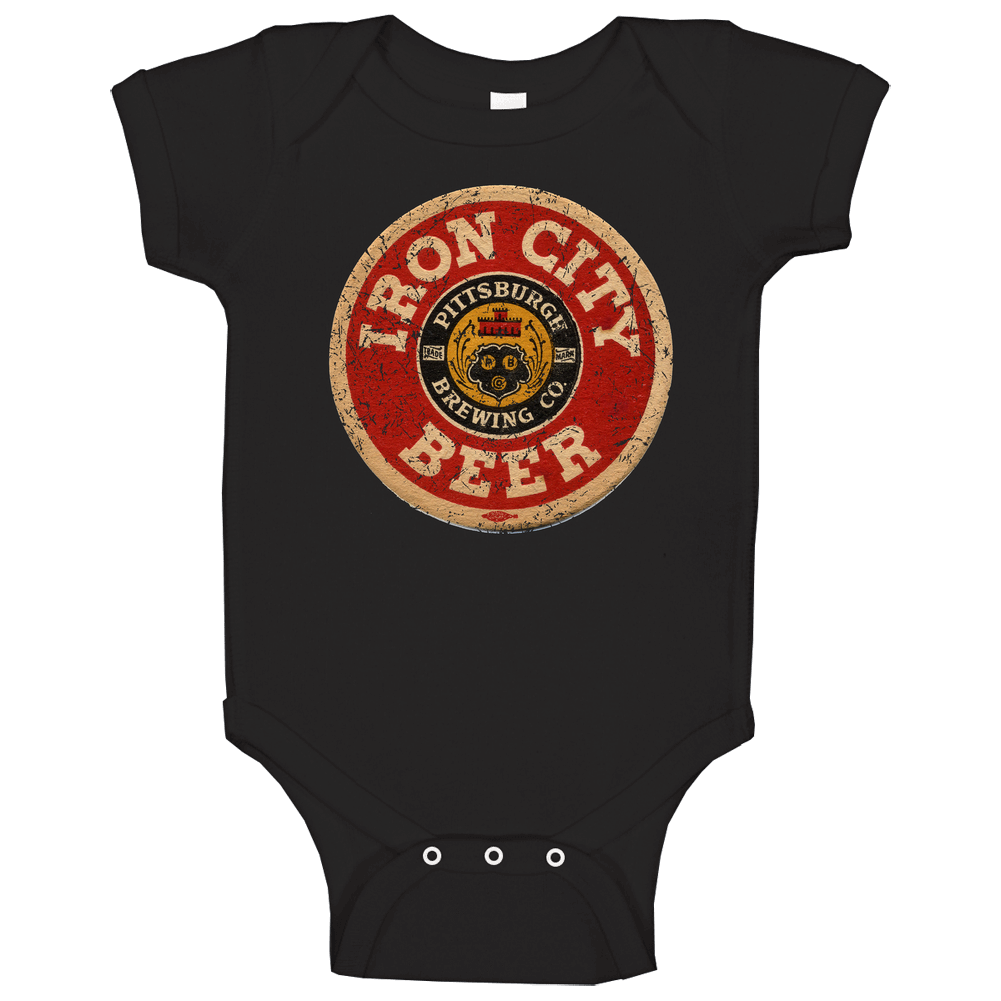 Iron City Beer Pittsburgh Brewing Worn Look Baby One Piece