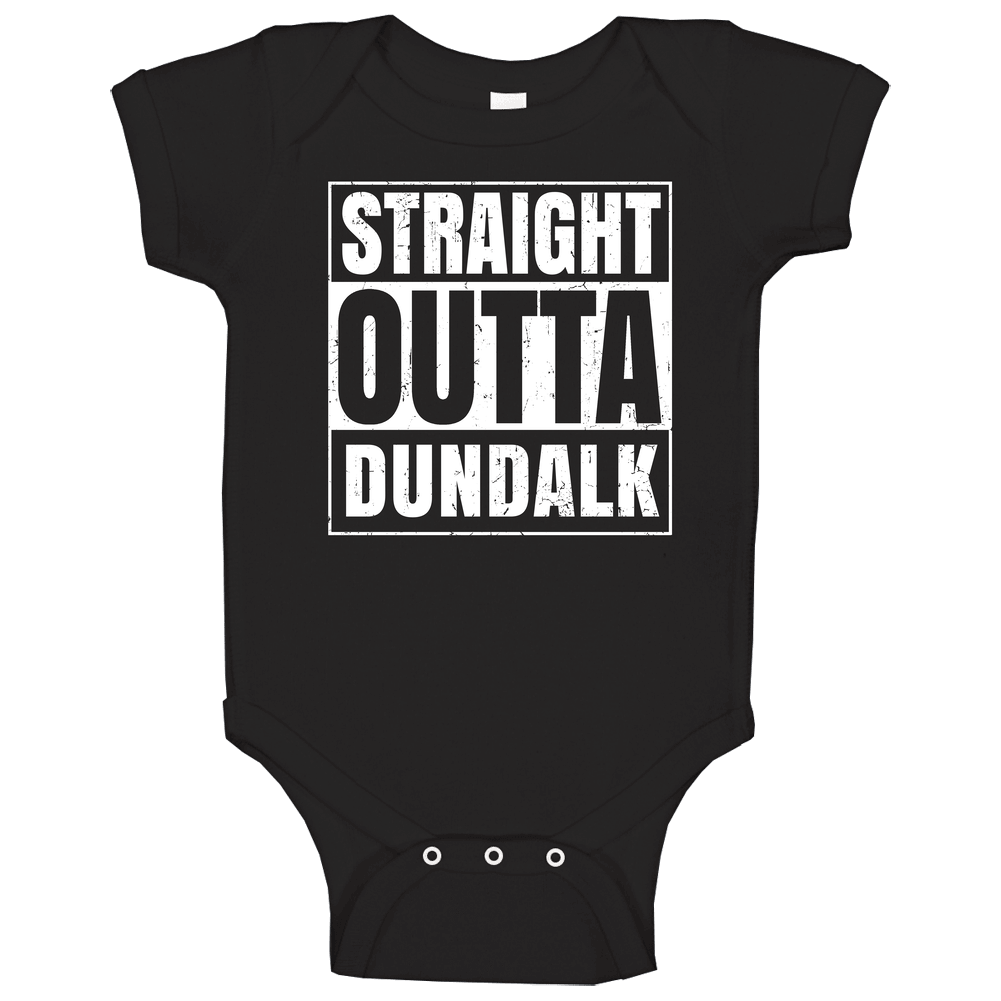 Straight Outta Dundalk Maryland Parody Grunge City Father's Day Baby One Piece Straight Outta Dundalk Maryland Parody Grunge City Father's Day Baby One Piece