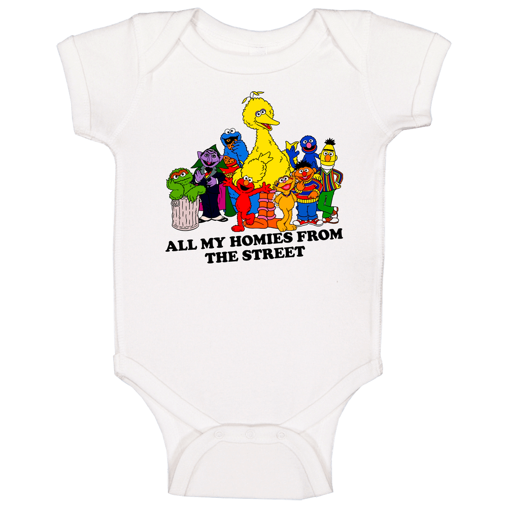 Sesame Street Characters Funny Homie Baby One Piece Sesame Street Characters Funny Homie Baby One Piece