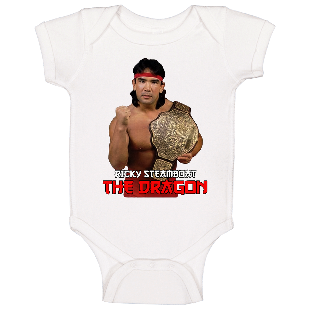 Ricky Steamboat The Dragon Popular 80s Wrestler Fan Baby One Piece Ricky Steamboat The Dragon Popular 80s Wrestler Fan Baby One Piece