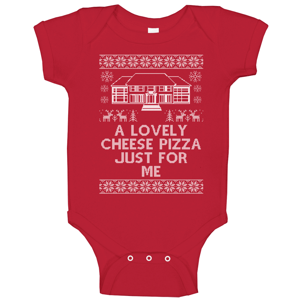 Lovely Cheese Pizza Quote Home Alone Ugly Christmas Sweater Funny Holiday Gift Baby One Piece Lovely Cheese Pizza Quote Home Alone Ugly Christmas Sweater Funny Holiday Gift Baby One Piece