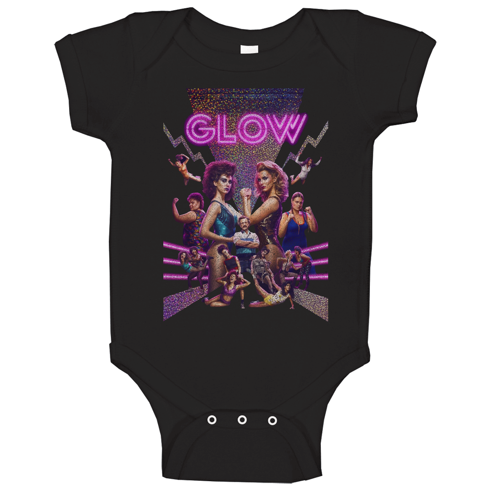 Glow Netflix Tv Show Poster Grunge Look Baby One Piece