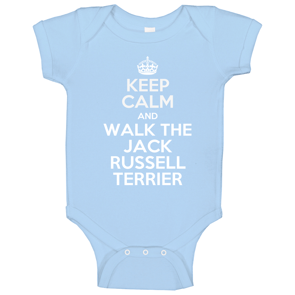 Keep Calm And Walk The Jack Russell Terrier Rescue Dog Baby One Piece Keep Calm And Walk The Jack Russell Terrier Rescue Dog Baby One Piece