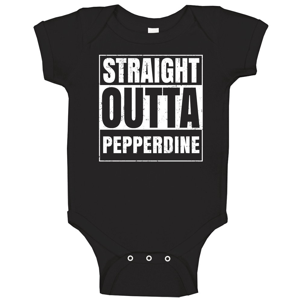 Pepperdine Ca University College Straight Outta Graduation Parody Fan Baby One Piece