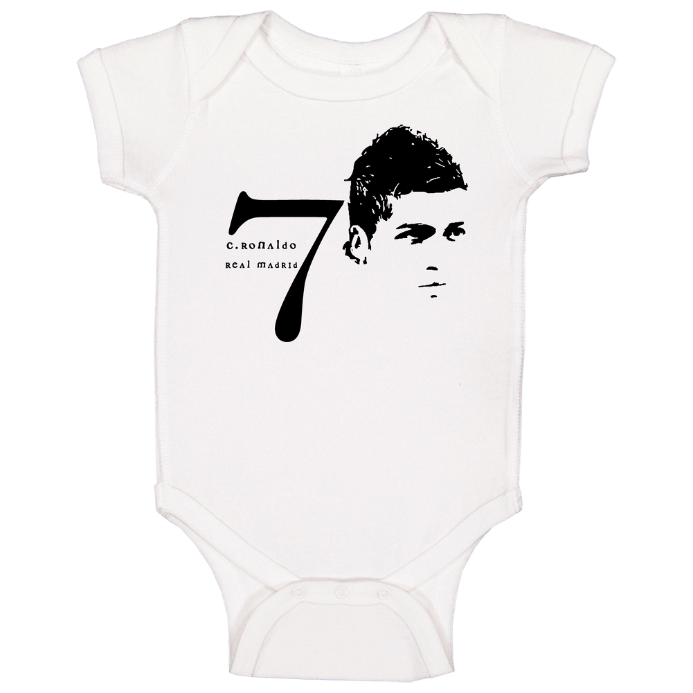 Cristiano Ronaldo Real Madrid Soccer Baby One Piece Cristiano Ronaldo Real Madrid Soccer Baby One Piece